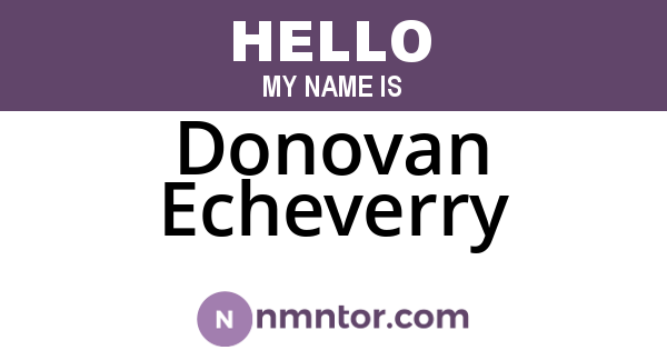 Donovan Echeverry