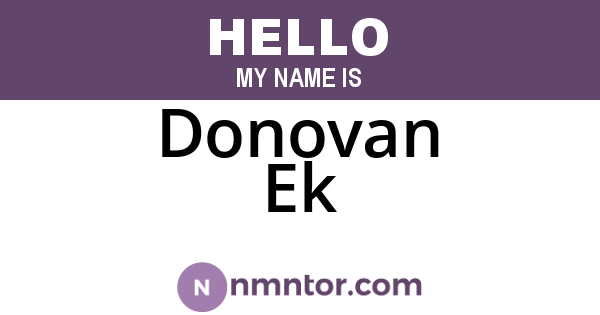 Donovan Ek