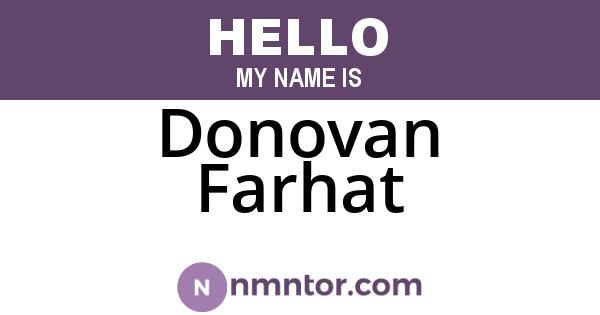 Donovan Farhat