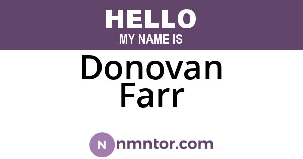 Donovan Farr