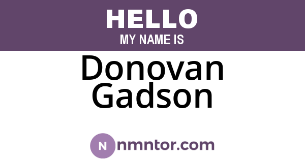 Donovan Gadson