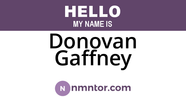 Donovan Gaffney