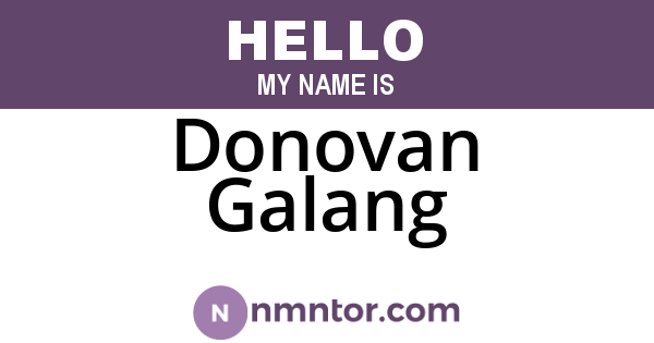 Donovan Galang