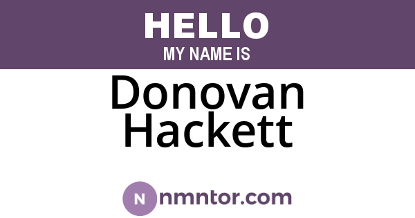 Donovan Hackett