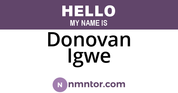 Donovan Igwe