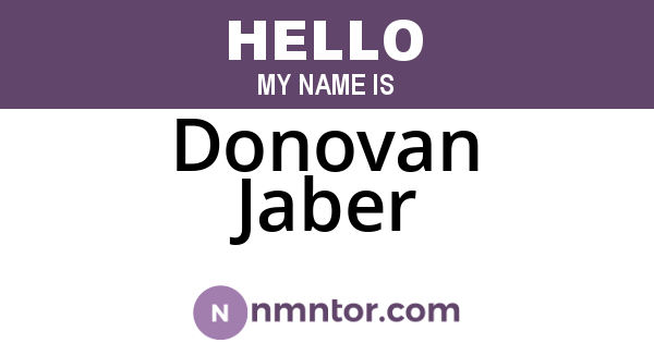 Donovan Jaber