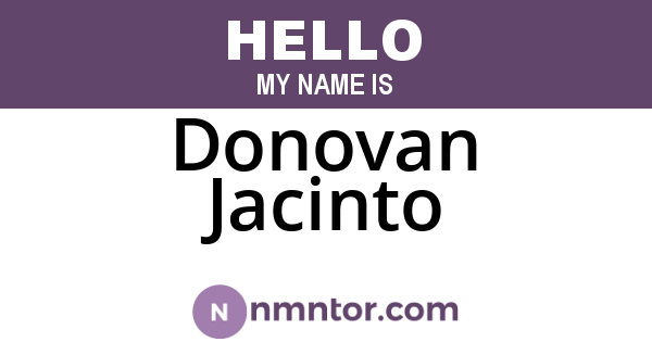 Donovan Jacinto