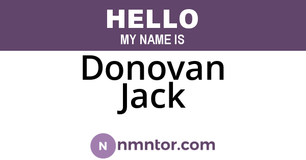 Donovan Jack