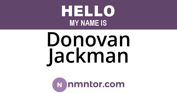 Donovan Jackman