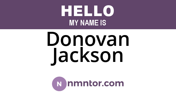 Donovan Jackson