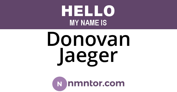 Donovan Jaeger