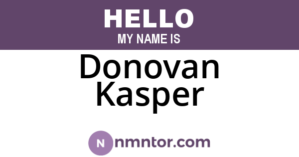 Donovan Kasper