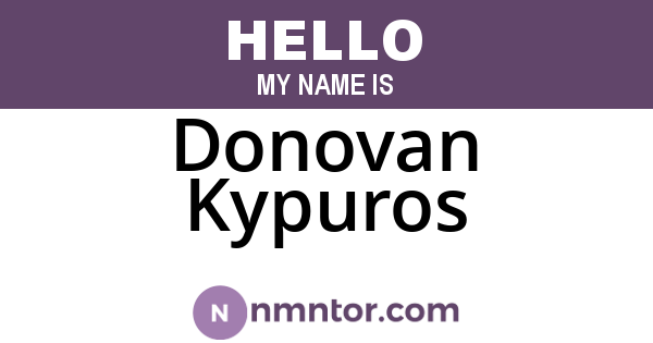 Donovan Kypuros