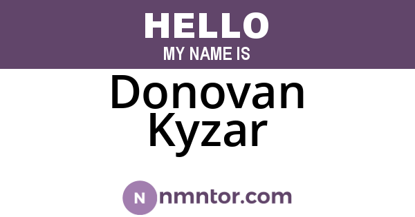 Donovan Kyzar