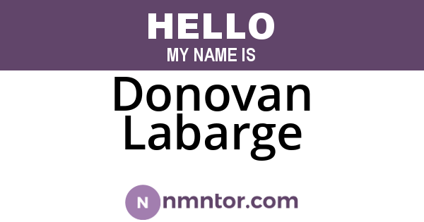 Donovan Labarge