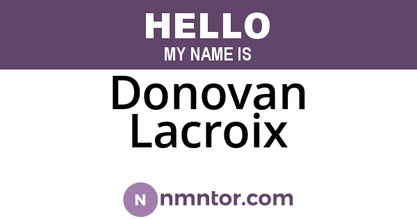 Donovan Lacroix