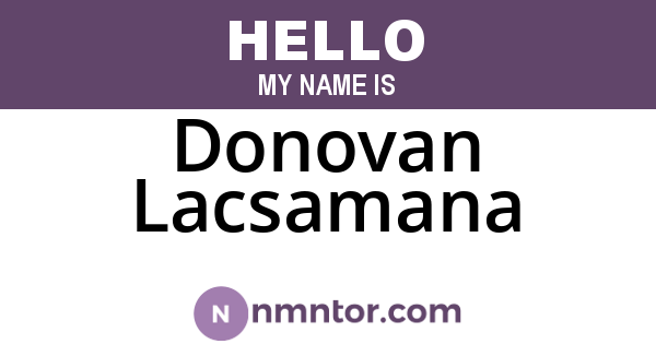 Donovan Lacsamana