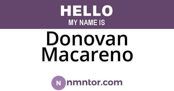 Donovan Macareno