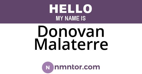 Donovan Malaterre