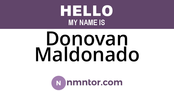 Donovan Maldonado