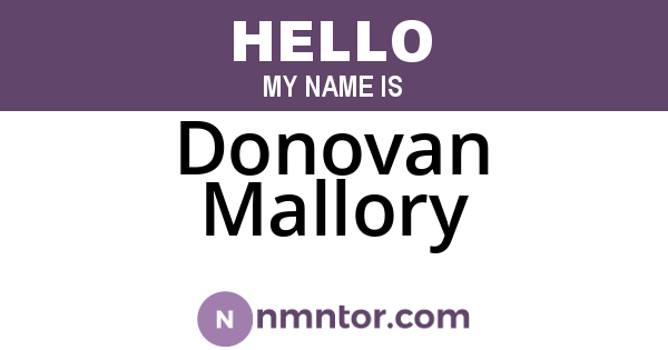 Donovan Mallory