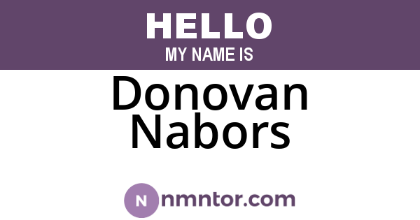 Donovan Nabors