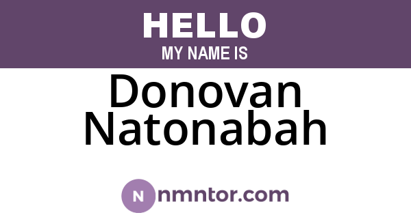 Donovan Natonabah