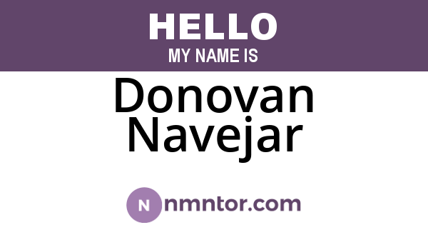Donovan Navejar