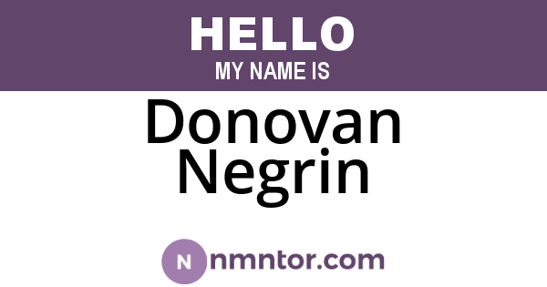 Donovan Negrin