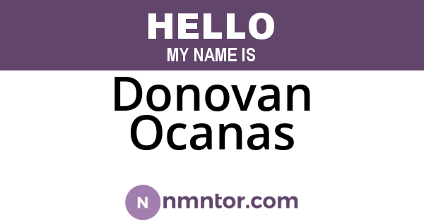 Donovan Ocanas