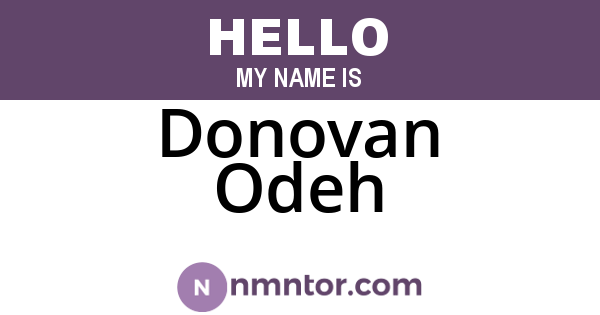 Donovan Odeh