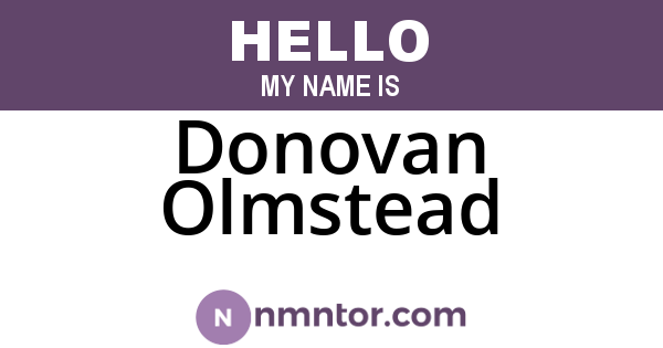 Donovan Olmstead