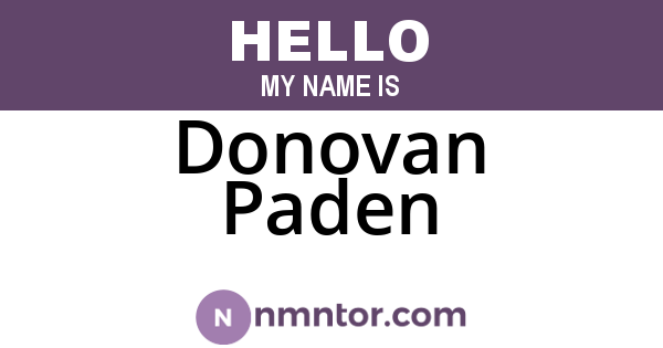 Donovan Paden