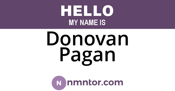Donovan Pagan