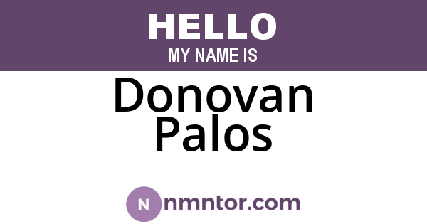 Donovan Palos