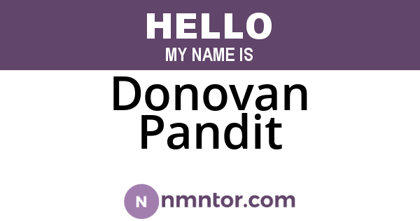 Donovan Pandit