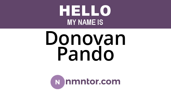 Donovan Pando