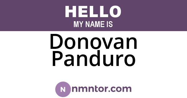 Donovan Panduro
