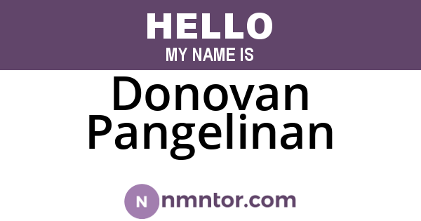 Donovan Pangelinan