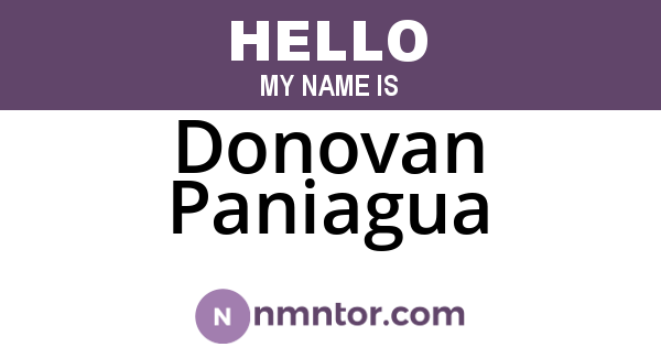 Donovan Paniagua