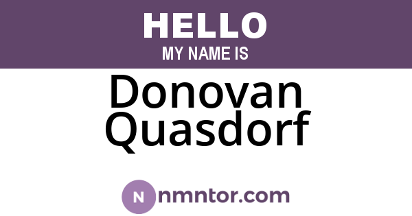 Donovan Quasdorf