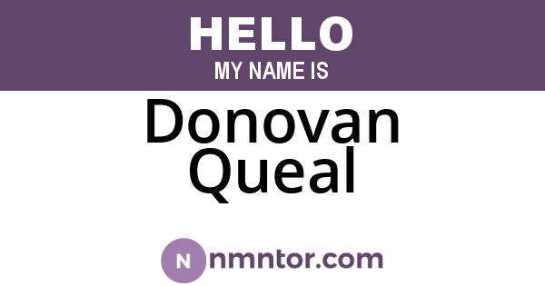 Donovan Queal
