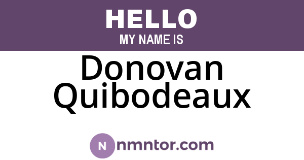 Donovan Quibodeaux