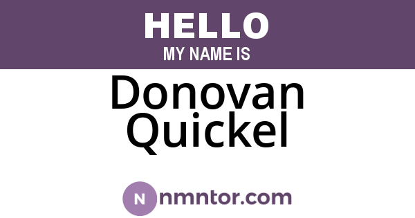 Donovan Quickel