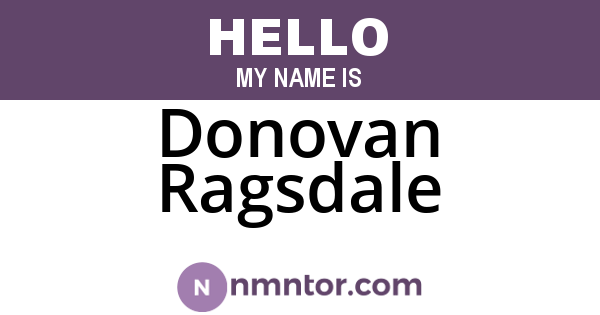 Donovan Ragsdale