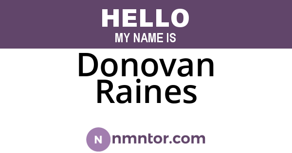 Donovan Raines