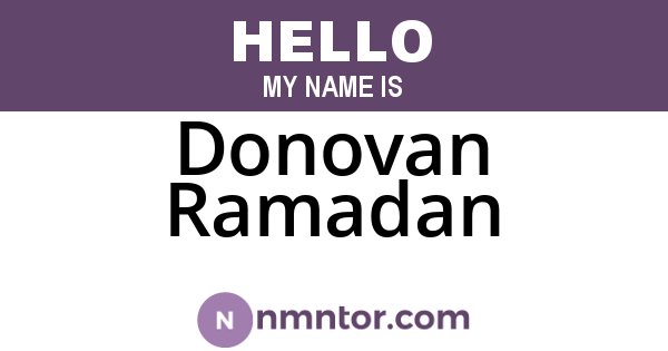 Donovan Ramadan