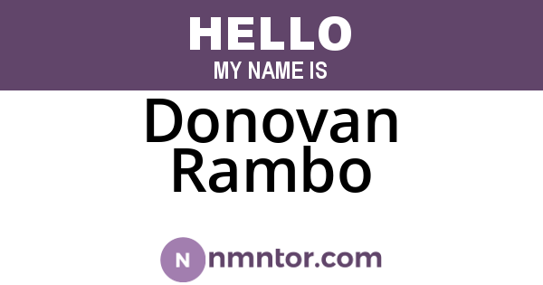 Donovan Rambo