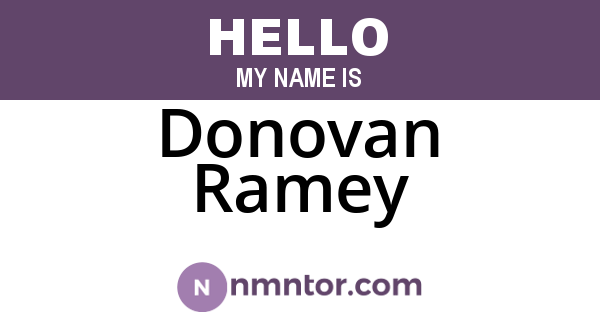 Donovan Ramey