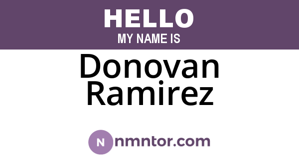 Donovan Ramirez